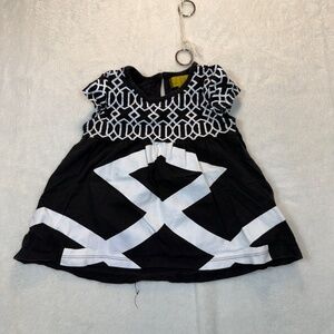 Nicole Miller Toddler Dress Size 3T Black and White Geometric